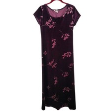 Studio J.P.R. Womens 6 Velvet Floral Maxi Dress Purple Whimsigoth Y2K romantic