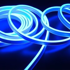 STRISCIA LED NEON FLESSIBILE BLU PER SCRITTE INSEGNE LUMINOSE STRIP 5 MT