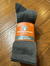 Weatherproof Men's Outdoor Wool Blend Crew Socks, 6-12 Shoe Size, 5 Pairs