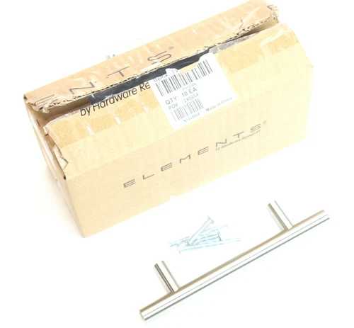10pc Hardware Resources ELEMENTS 156SN Satin Nickel Cabinet Hardware Handle Pull - Picture 1 of 4