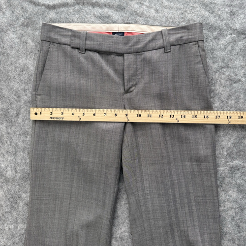 Y2K Vintage Gap Stretch dress pants size 2 grey patterned flare leg low rise - Picture 3 of 15