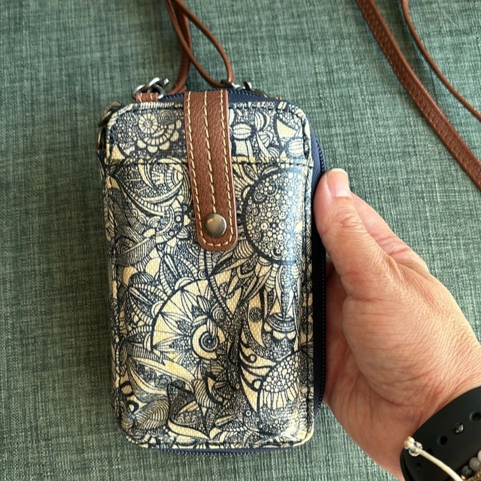 SAKROOTS SMARTPHONE BANDOLERA CARTERA DISEÑO AZUL SOL CORREA AJUSTABLE NUEVO SIN ETIQUETAS Foto 2 de 4