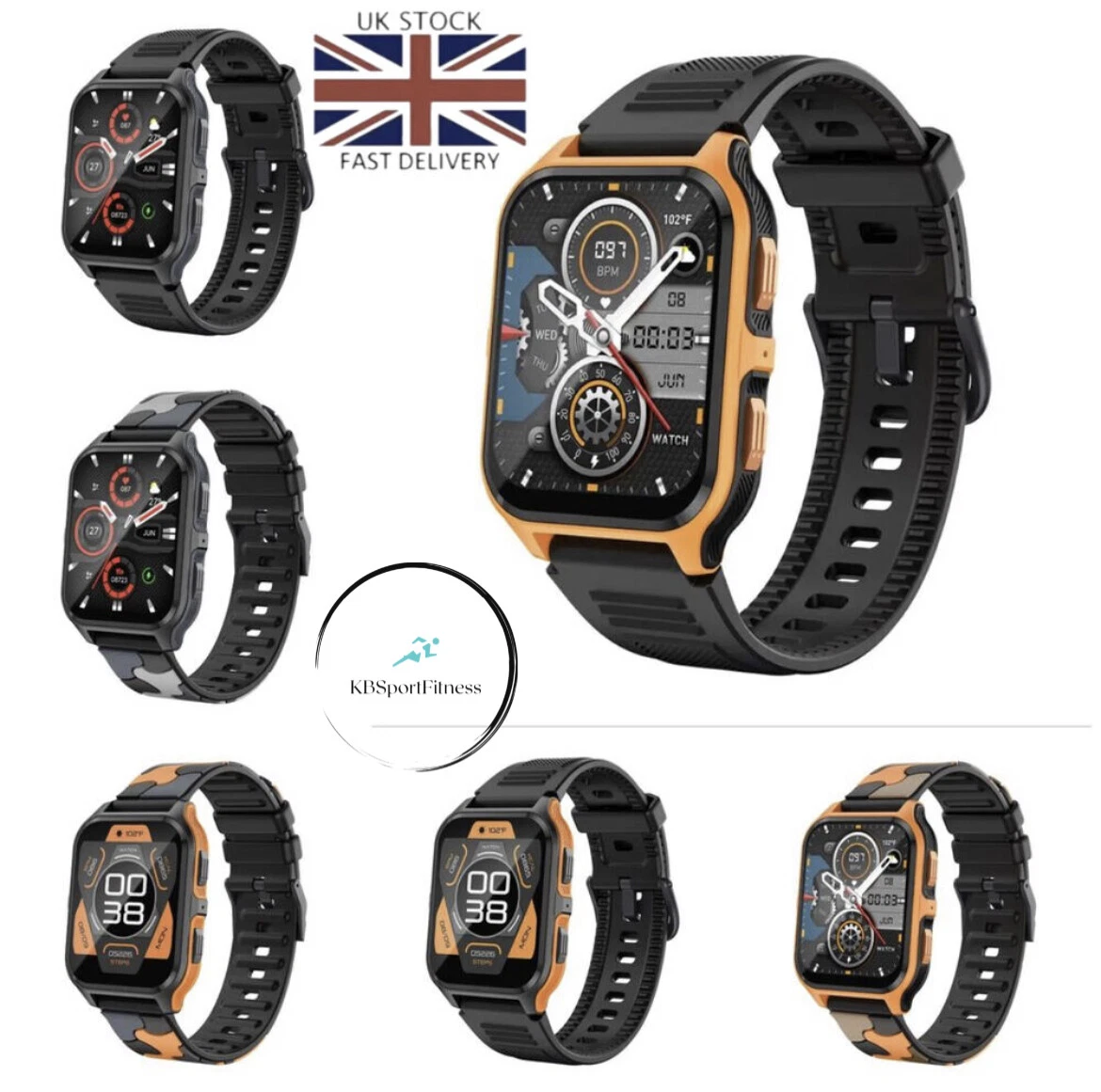 Smart Watch Men Fitness Tracker Heart Rate Bluetooth Call Military Sports Blood