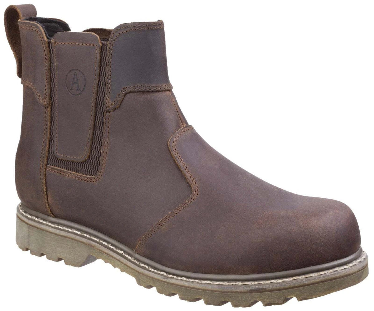 Amblers Abingdon Mens Brown Leather Non Safety Casual Ankle
