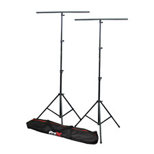 2 Prox DJ Lighting Stand w/ square T-BARS  carry case Adjustable up to 9 ft