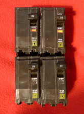 Square D 20 Amp 2 Pole Circuit Breakers  LOT OF 4