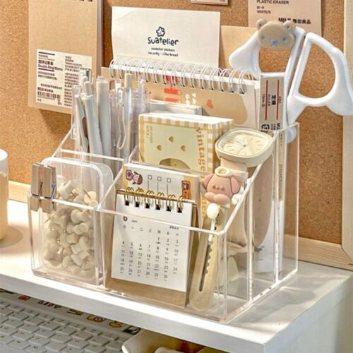 Multiple Compartment Pen Holder Large-capacity Pen Container Storage Box  Gift - Photo 1/14