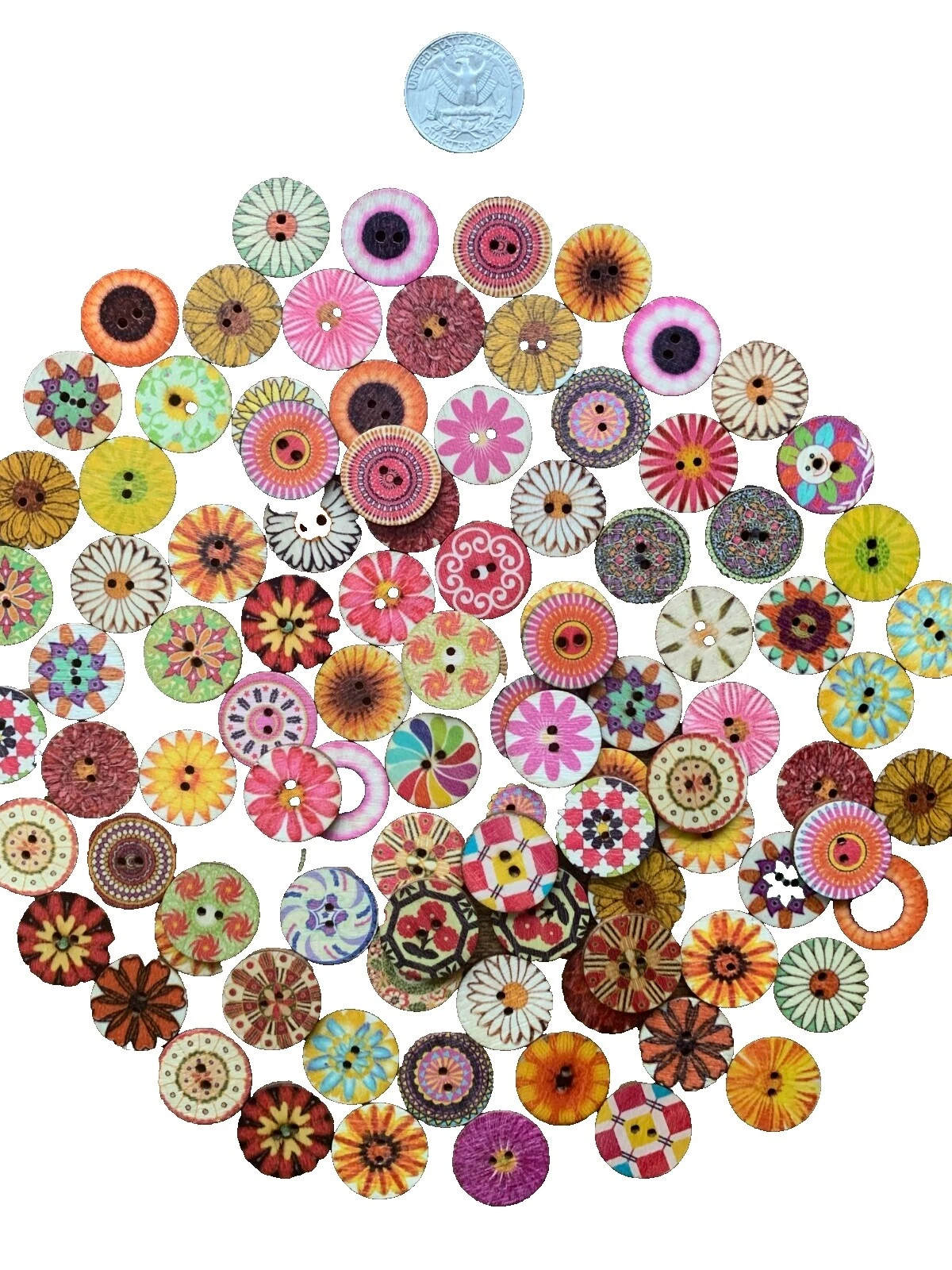 Mixed Lot Multi-Color Sewing Buttons