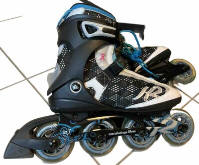 K2 inline skates Rave W Gr. 40, weiss-türkis, mit Protektor set, 1x getragen.