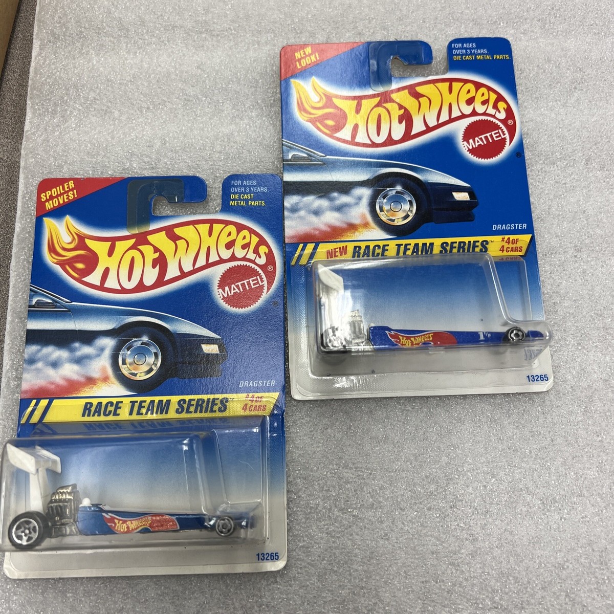 Hot Wheels(4) Dragsters, 1991 #245 Yellow & Orange, 1994#278 Lt