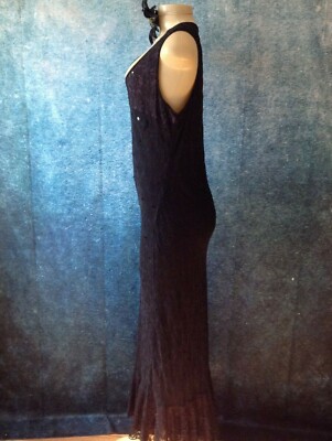 Vintage Lace Embroidered Maxi Dress with Beads Midnight Blue | eBay