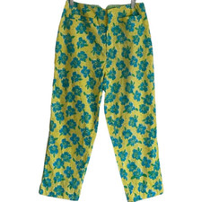 Lilly Pulitzer Size 8 Floral Yellow Cropped Pants
