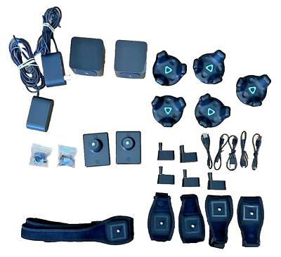 5 Htc Vive Tracker 2.0 with straps+2 1.0 base stations 5 Htc Vive Tracker 2.0 with straps+2 1.0 base stations