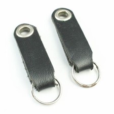 Vintage Black Leather Camera Strap Rings Lugs - Extenders - Connectors
