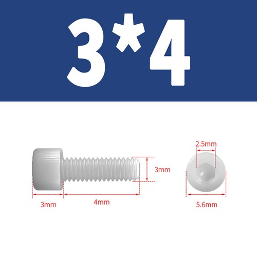 Kunststoff Zylinderschrauben Innensechskant Weiß Nylon DIN 912 M3 M4 M5 Bis M12 - Bild 8 von 82
