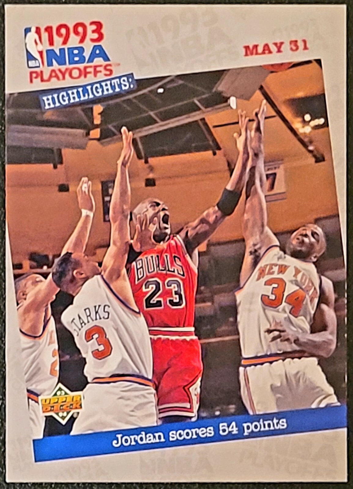 1993-94 UD MICHAEL JORDAN #193 NBA Playoffs Highlights - Jordan Scores 54 Points