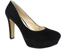 INC International Concepts Women's Anton Platform Pumps Black Suede Size 8.5 M