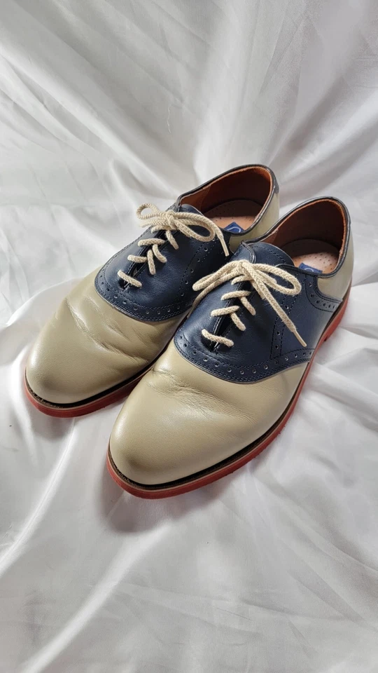 Zapatos de vestir de colección para hombre Dexter azul y gris punta de ala traje zoot talla 9 1/2 M Foto 2 de 4