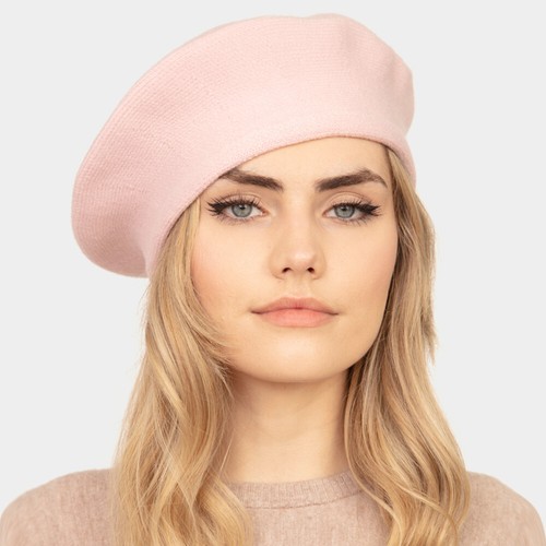 Light Pink Knit Beret Cap Hat | eBay
