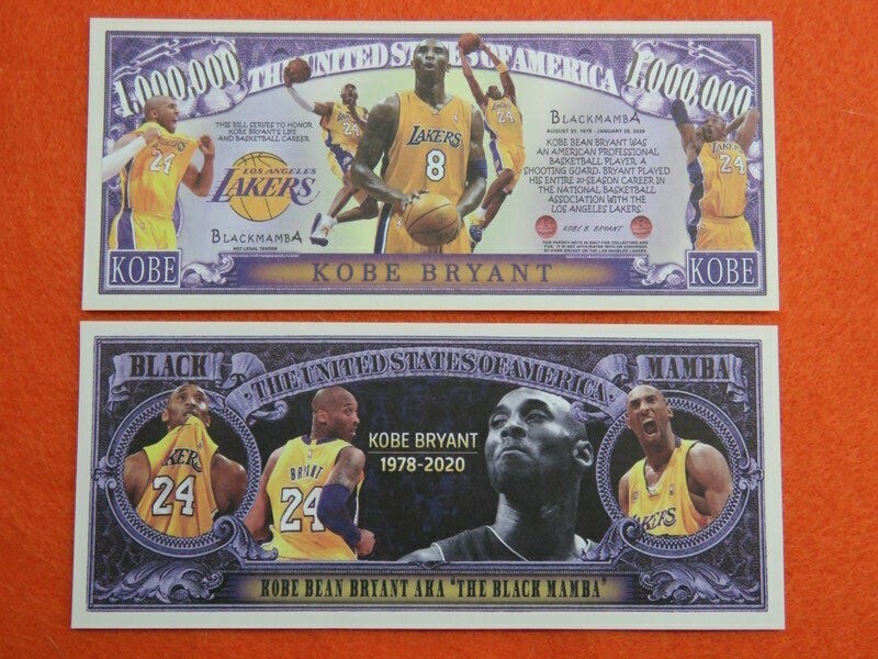KOBE BRYANT:  Amazing Lakers Basketball Player ~ $1,000,000 One Million Dollars