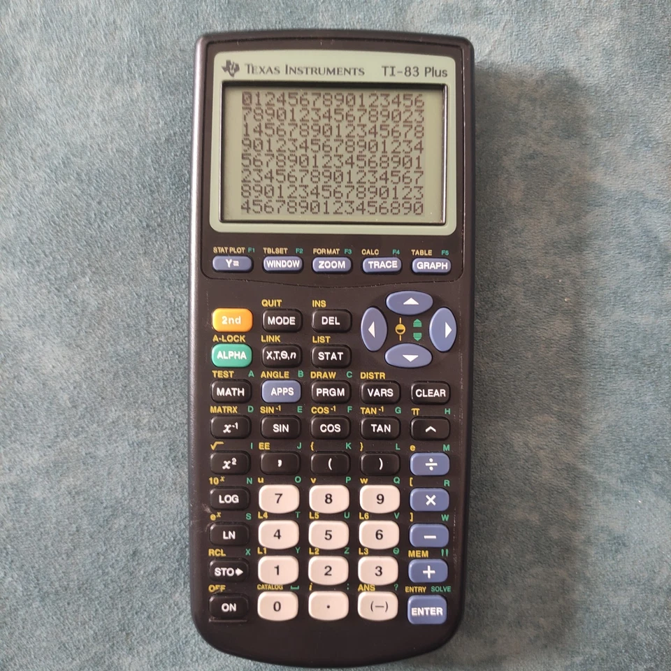 Texas Instruments TI-83 Plus Graphing Calculator With Cover Black -Used Working - Image 3 of 4