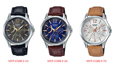 Casio Men's MTP-E320LY-1A / MTP-E320LY-2A / MTP-E320LY-7A Leather Band  Watches | eBay