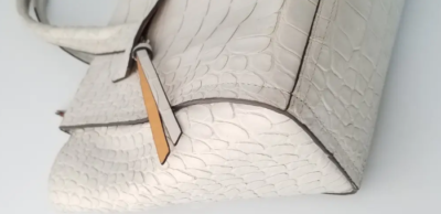 Coach 30180 Bleecker Pinnacle Gray Crocodile Leather Embossed