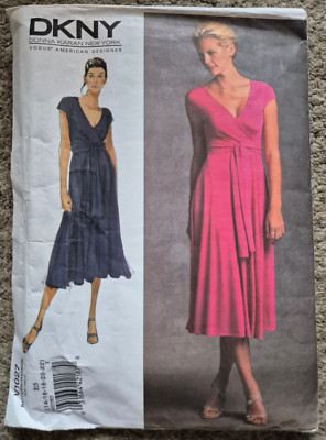 Vogue American Designer V1027 DKNY Kleid Größe E5 14-22 Brustumfang 36''-44''