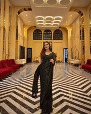 Black Sequin Saree Party Wear