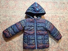 Little Me DINOSAUR Blue Winter Coat/Jacket-SPIKES ON HOOD-Baby Boy 18 Months