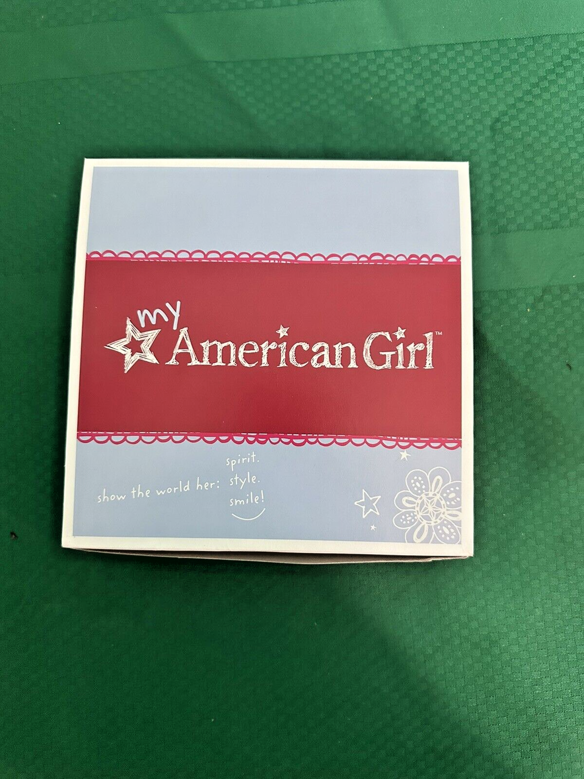 American Girl Doll Blue Green Raincoat Boots Set Retired Open Box-image