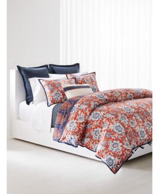 Ralph Lauren Tessa Vermillon Red Floral Color 3P Full/ Queen