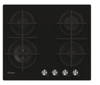 Candy CDK6GF4WEKB Ebene Kochen Glas Gelaunt 4 Bereiche Aus Gusseisen Schwarz