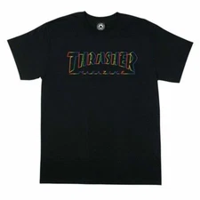 Thrasher Magazine SPECTRUM LOGO Skateboard T Shirt BLACK