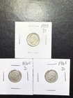 (3 Coins) 1959 1960 1961 D Mints Silver Roosevelt Dimes