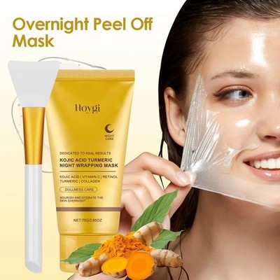 75g Kojic Acid Turmeric Overnight Peel-Off Face Mask   Brightening & Firming