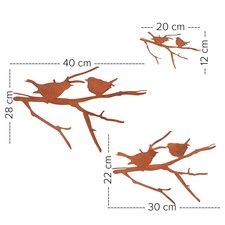 Wanddekoration Vögel & Baum Aus Metall – Rustikale Garten-Deko, 40x24 Cm, Für Innen & Außen