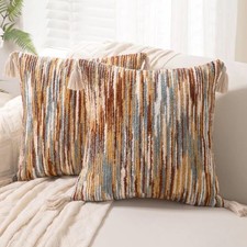 WANLIRD Boho Throw Pillow Covers 18x18 Set of 2 18" x Pack 2 , Rust