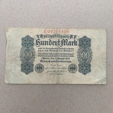 🇩🇪 1922 German 100 Mark Banknote Germany Currency Era between WWI WWII WW1 WW2