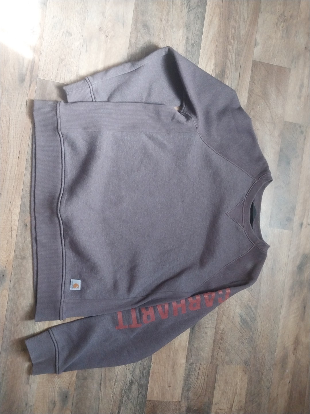 Carhartt Womens Size XL (16-18) Purple Long Sleeve Pullover Shirt Loose Fit Logo