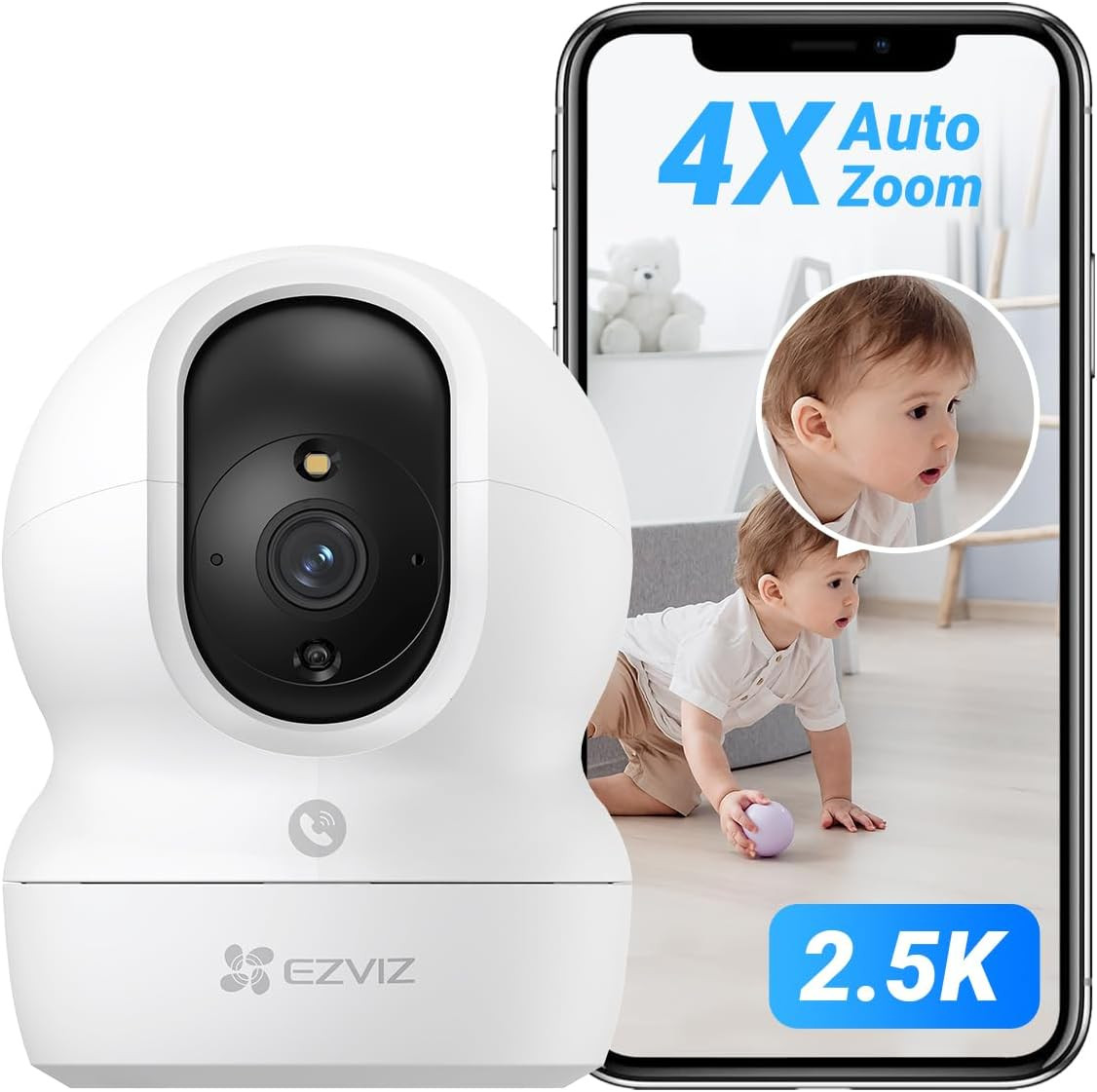 Pet Camera 2K 4MP - Telecamera per Cani e Gatti Wi-Fi Interno