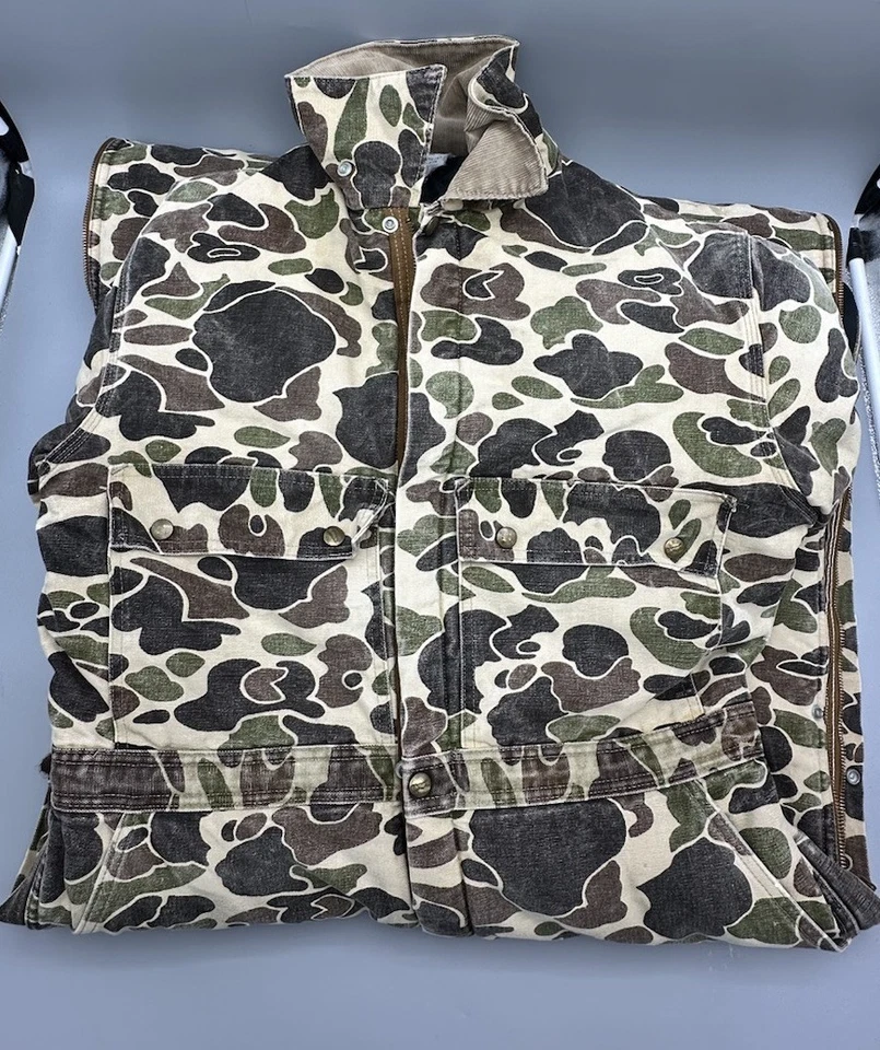 Vtg Carhartt Coveralls Duck Camouflage 42R Union USA Insulated RQ183 - Image 4 of 4