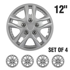 4pcs Universal Wheel Cover For 5 Lug R12 12 Inch Tires Snap On Hub Caps