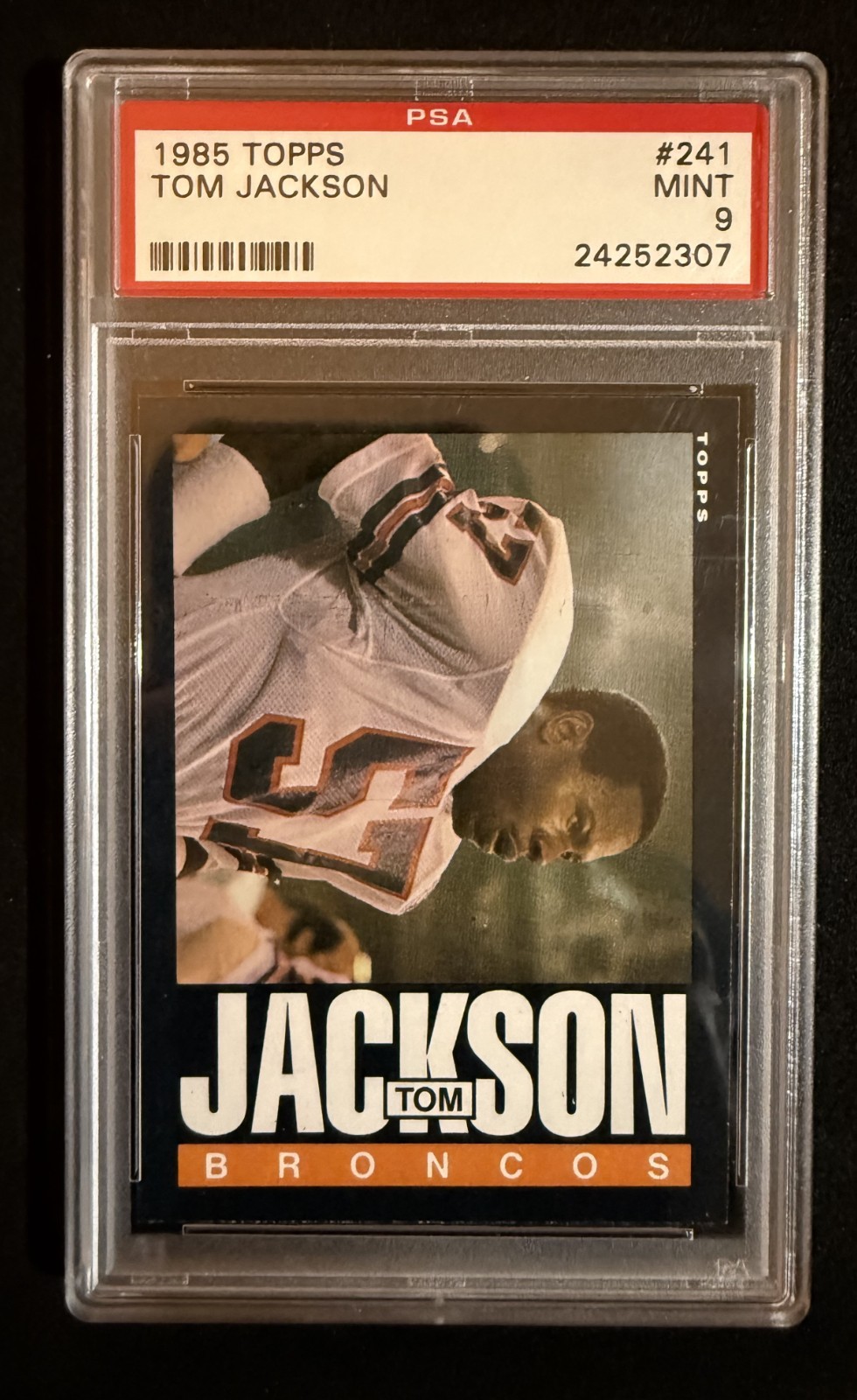 1985 Topps #241 Tom Jackson PSA 9 Mint (Extremely Nice Card!)