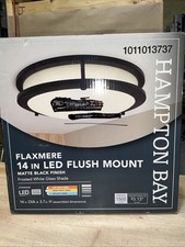 Hampton Bay HB36873CCT-43 Flaxmere 14" Black LED Flush Mount for Kitchen