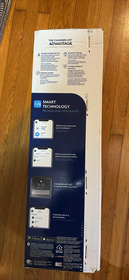 CHAMBERLAIN 1/2HP Smart Quiet Belt Drive Garage Door Opener W/Battery B2211T OBO - Image 3 of 4