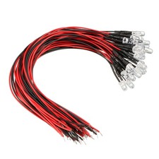 30Pack 5mm led Pre Wired light RGB Slow Flash Flashing 20mA 9-12V 20cm