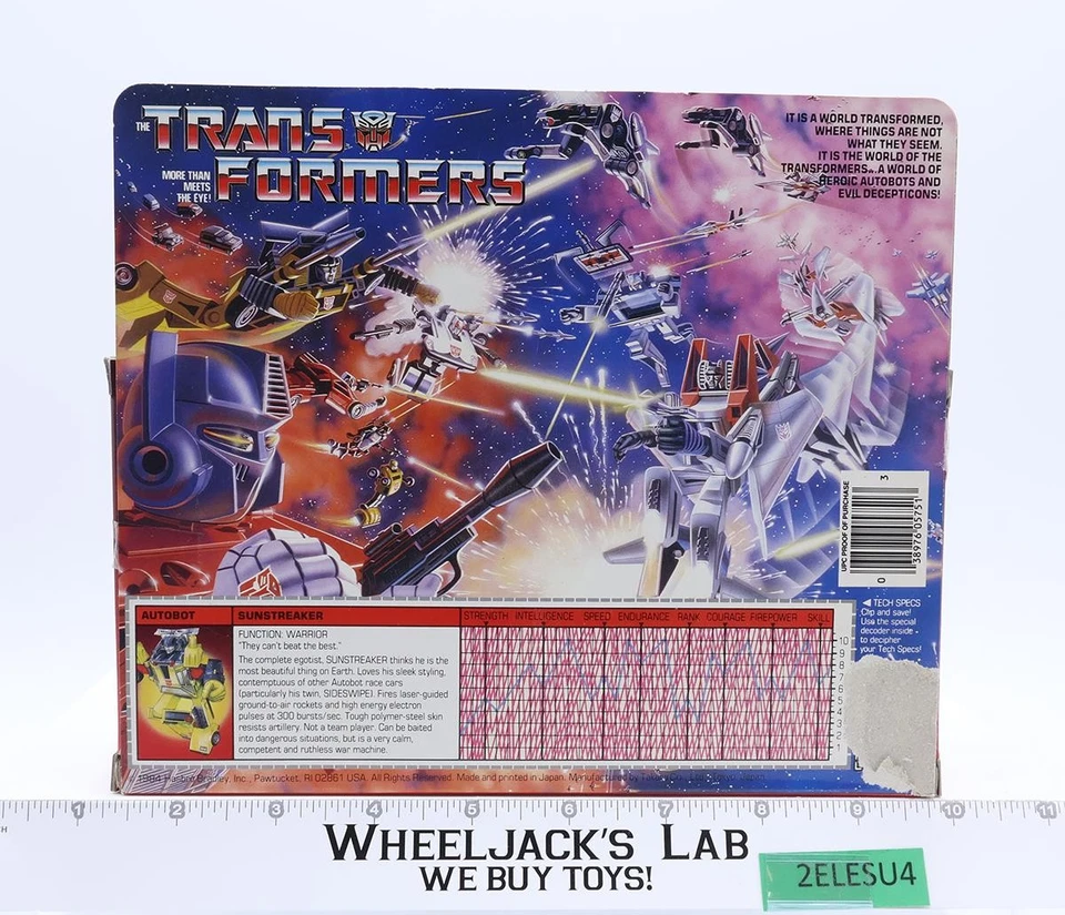 Figura de colección Hasbro Sunstreaker G1 Transformers 1985 sin usar, en caja sin rotura de color Foto 3 de 4
