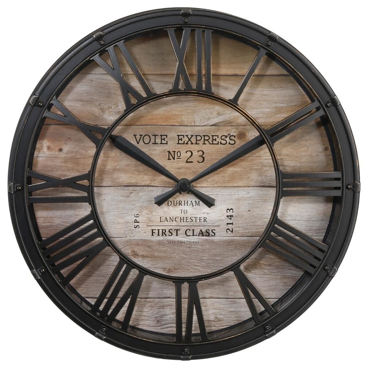 Horloge murale silencieuse vintage 39cm naturelle pour en finir avec le tic-tac