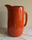 Vtg Frankoma Pottery Flame Red Orange 10" Tall 2 Qt Tea Pitcher #80 US 1936 1982